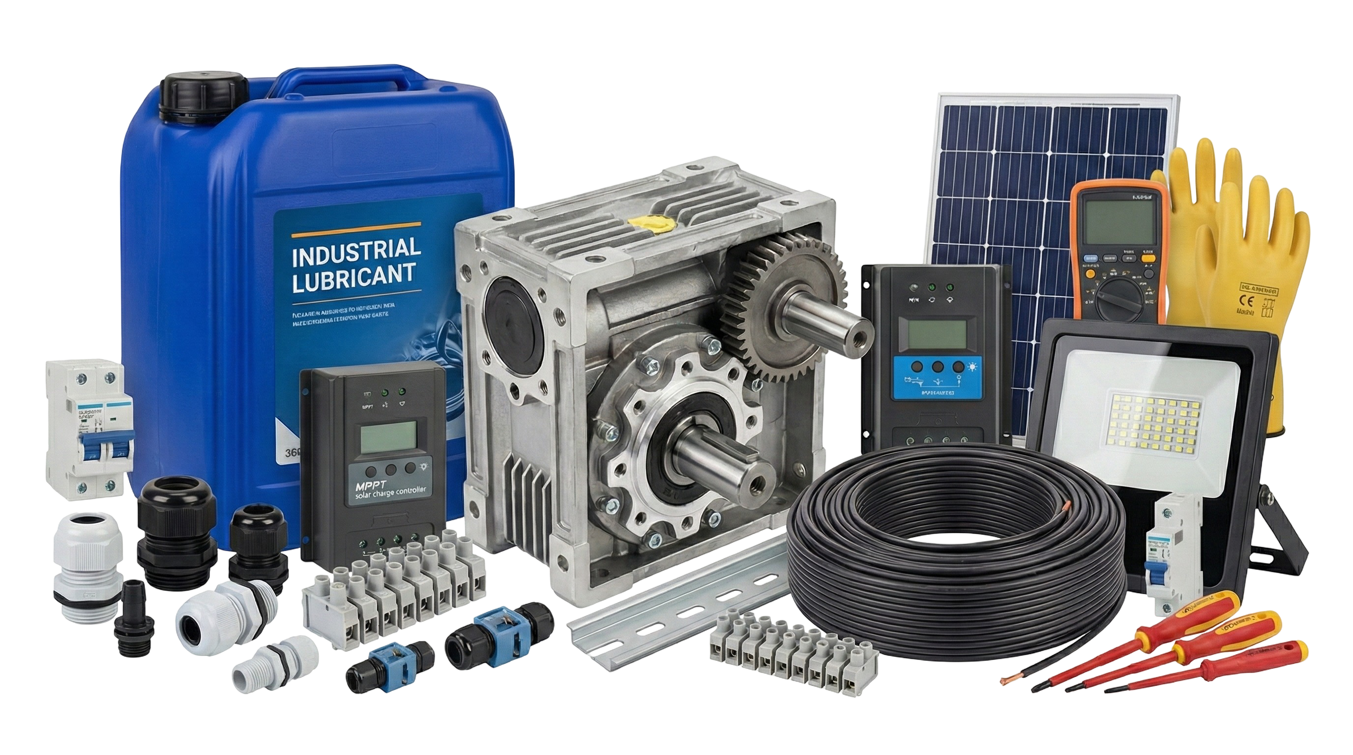 Premium industrial materials and electrical components for MEGA Enterprise projects